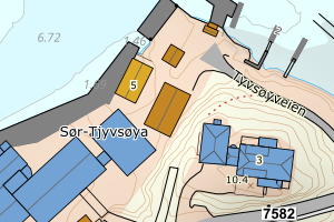 Kartbilde fra WMS-tjeneste av avviket