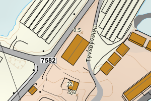 Kartbilde fra WMS-tjeneste av avviket
