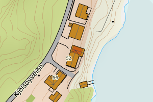 Kartbilde fra WMS-tjeneste av avviket