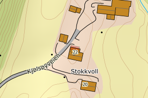 Kartbilde fra WMS-tjeneste av avviket