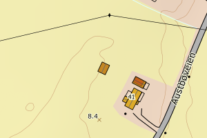 Kartbilde fra WMS-tjeneste av avviket
