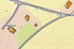 Kartbilde fra WMS-tjeneste av avviket
