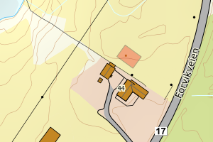 Kartbilde fra WMS-tjeneste av avviket