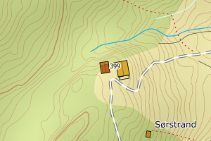 Kartbilde fra WMS-tjeneste av avviket