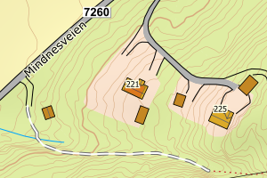 Kartbilde fra WMS-tjeneste av avviket