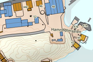 Kartbilde fra WMS-tjeneste av avviket