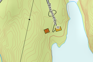 Kartbilde fra WMS-tjeneste av avviket