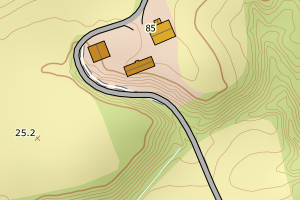 Kartbilde fra WMS-tjeneste av avviket