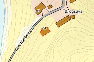 Kartbilde fra WMS-tjeneste av avviket