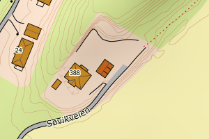 Kartbilde fra WMS-tjeneste av avviket