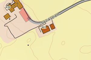 Kartbilde fra WMS-tjeneste av avviket