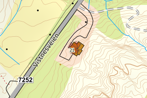 Kartbilde fra WMS-tjeneste av avviket