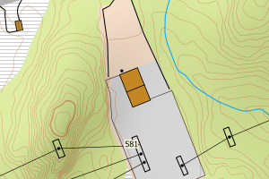 Kartbilde fra WMS-tjeneste av avviket