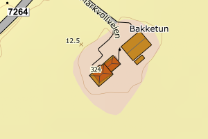 Kartbilde fra WMS-tjeneste av avviket