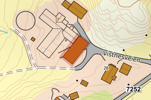 Kartbilde fra WMS-tjeneste av avviket