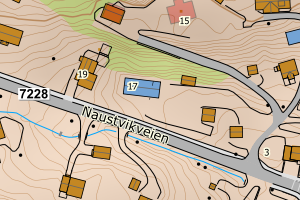 Kartbilde fra WMS-tjeneste av avviket