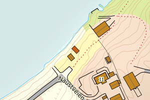 Kartbilde fra WMS-tjeneste av avviket
