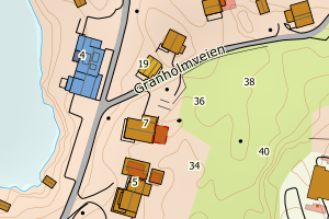 Kartbilde fra WMS-tjeneste av avviket