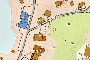 Kartbilde fra WMS-tjeneste av avviket