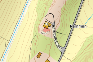 Kartbilde fra WMS-tjeneste av avviket