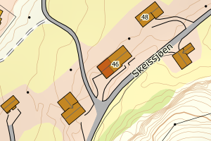 Kartbilde fra WMS-tjeneste av avviket