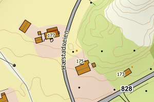 Kartbilde fra WMS-tjeneste av avviket