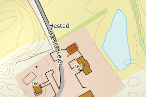 Kartbilde fra WMS-tjeneste av avviket