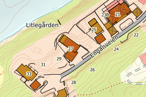 Kartbilde fra WMS-tjeneste av avviket