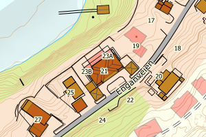 Kartbilde fra WMS-tjeneste av avviket