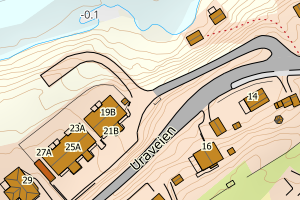 Kartbilde fra WMS-tjeneste av avviket