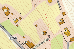 Kartbilde fra WMS-tjeneste av avviket