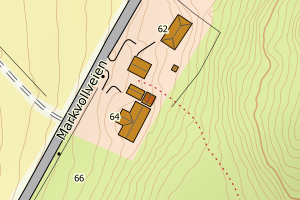 Kartbilde fra WMS-tjeneste av avviket