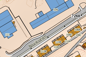 Kartbilde fra WMS-tjeneste av avviket