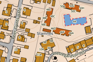 Kartbilde fra WMS-tjeneste av avviket