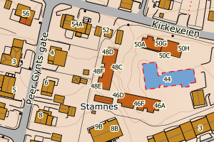 Kartbilde fra WMS-tjeneste av avviket