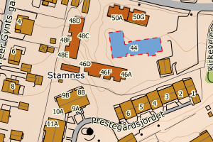 Kartbilde fra WMS-tjeneste av avviket
