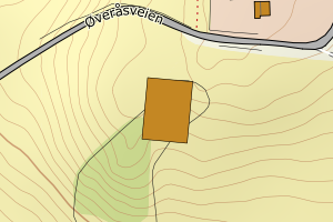 Kartbilde fra WMS-tjeneste av avviket