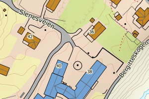 Kartbilde fra WMS-tjeneste av avviket