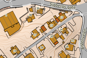 Kartbilde fra WMS-tjeneste av avviket