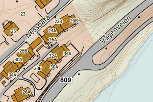 Kartbilde fra WMS-tjeneste av avviket