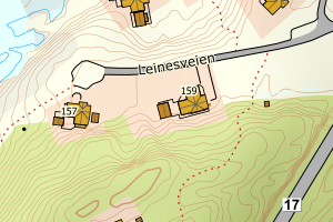 Kartbilde fra WMS-tjeneste av avviket