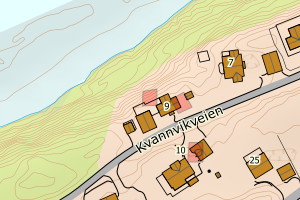 Kartbilde fra WMS-tjeneste av avviket