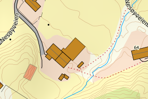 Kartbilde fra WMS-tjeneste av avviket