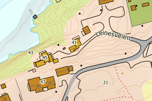Kartbilde fra WMS-tjeneste av avviket