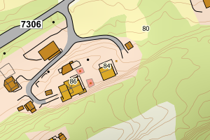 Kartbilde fra WMS-tjeneste av avviket