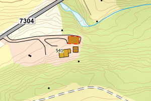 Kartbilde fra WMS-tjeneste av avviket