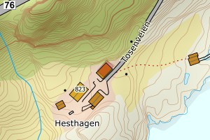 Kartbilde fra WMS-tjeneste av avviket