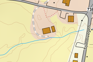 Kartbilde fra WMS-tjeneste av avviket