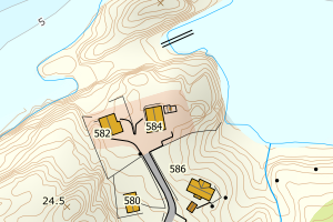 Kartbilde fra WMS-tjeneste av avviket