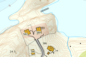 Kartbilde fra WMS-tjeneste av avviket